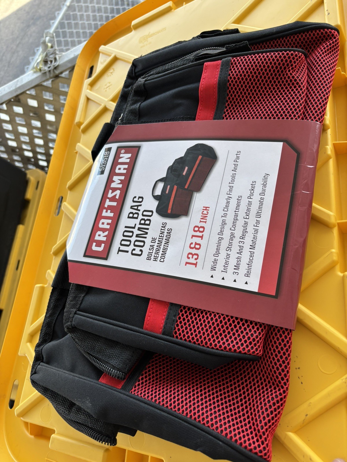 Craftsman Ballistic Nylon Tool Bag Set Black/Red 2 pc. 13″ and 18″ Combination