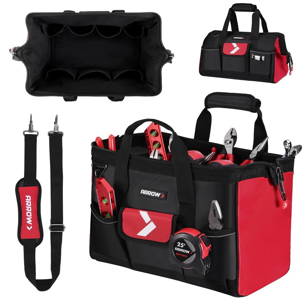 ARROW 16″ Heavy Duty Tool Bags Anti-Slip Feet Tool Organizer Bag With 13 Pockets