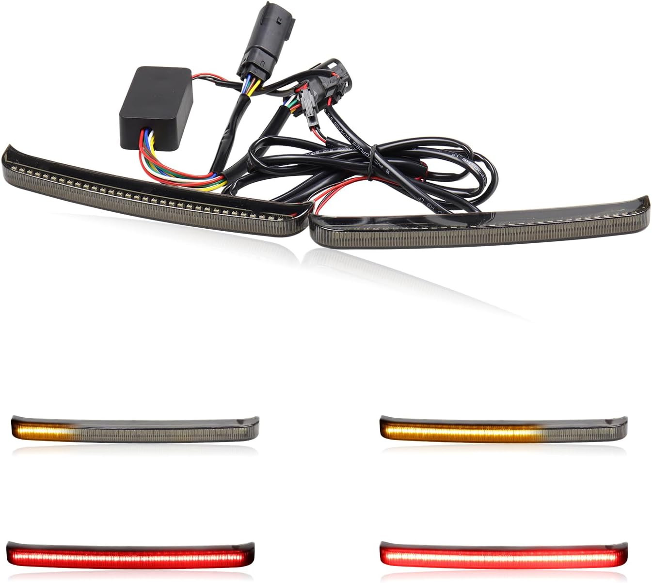 Saddle Bag LED Tail Lights Smoked Saddlebag Brake Running Light with Sequential