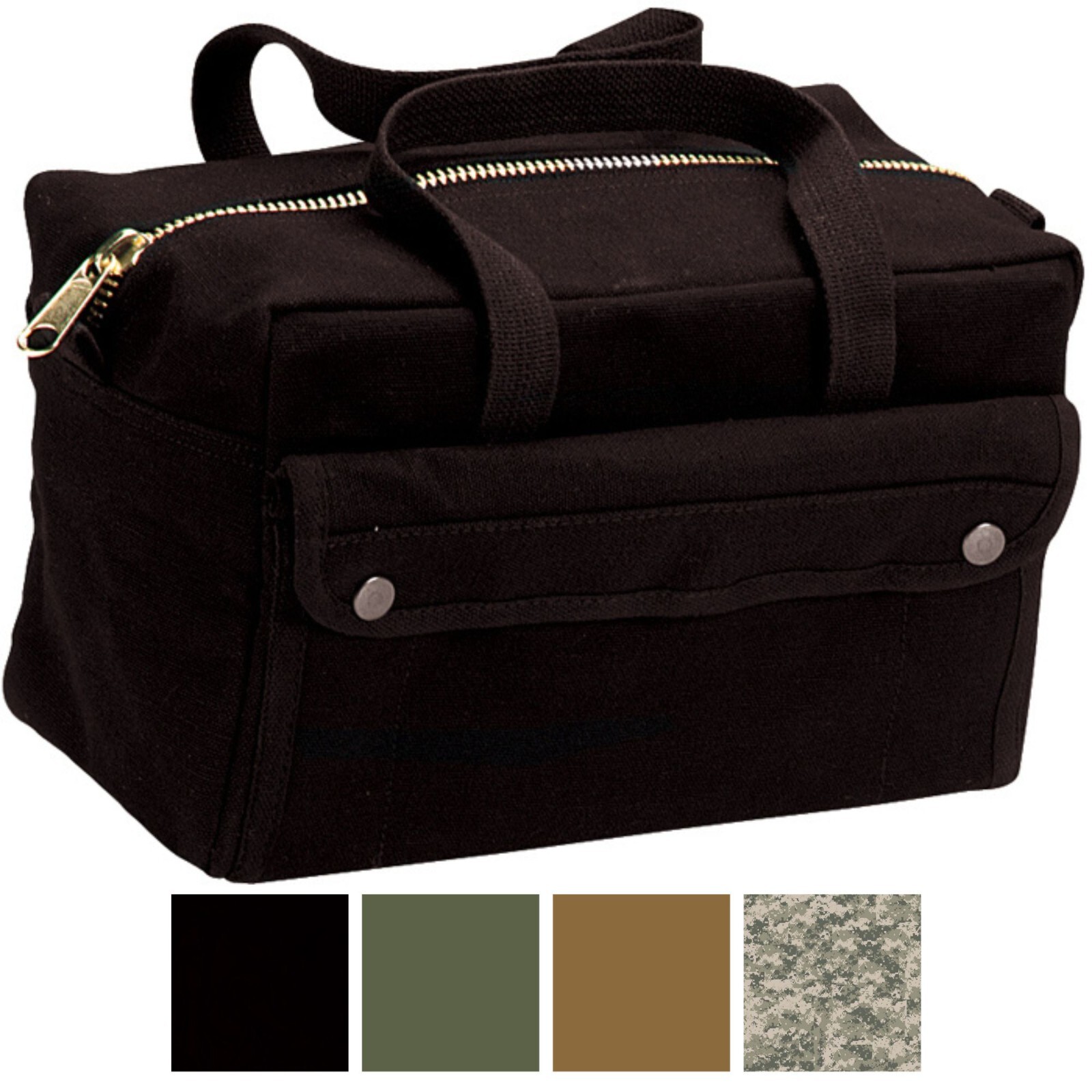 Rothco Canvas Tool Bag Brass Zipper Military Tote Army Heavy Duty Carry Handle