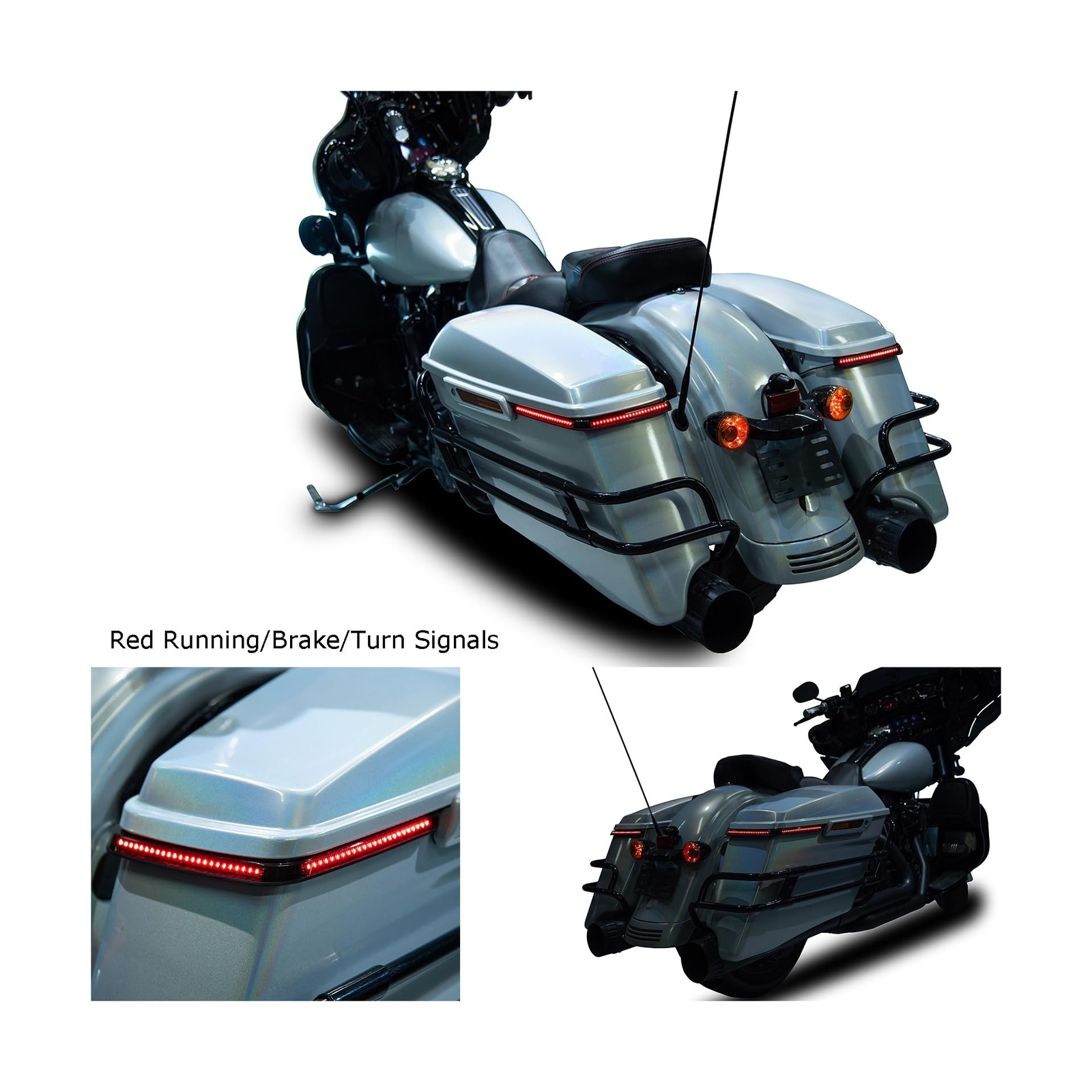 Advanblack Saddlebag Lights LED Hy-per Tail Light Fit for 2014+ Harley Tourin…