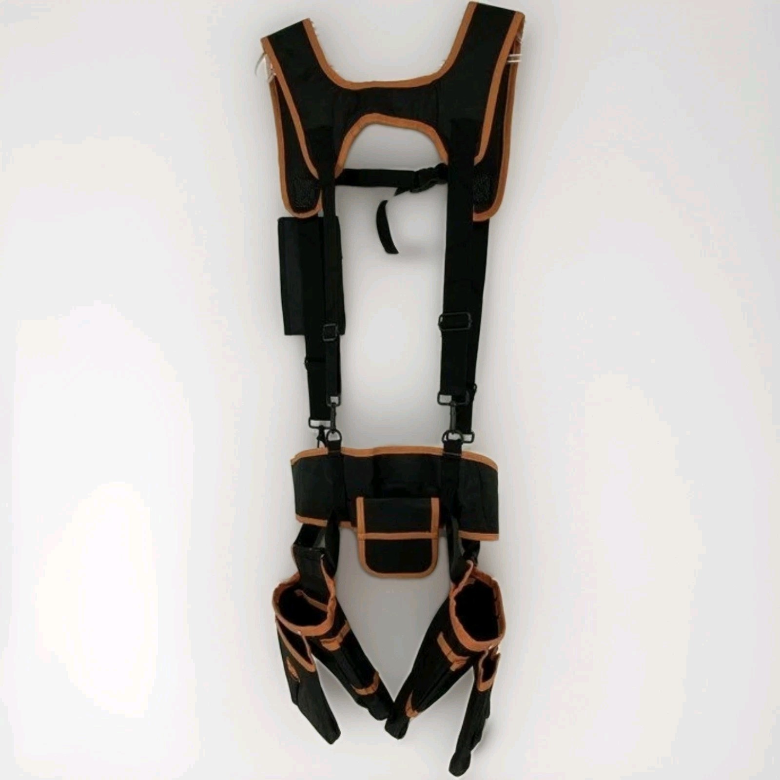Mydays Outdoor Black Orange Pockets Adjustable Harness Tool Belt And Suspenders