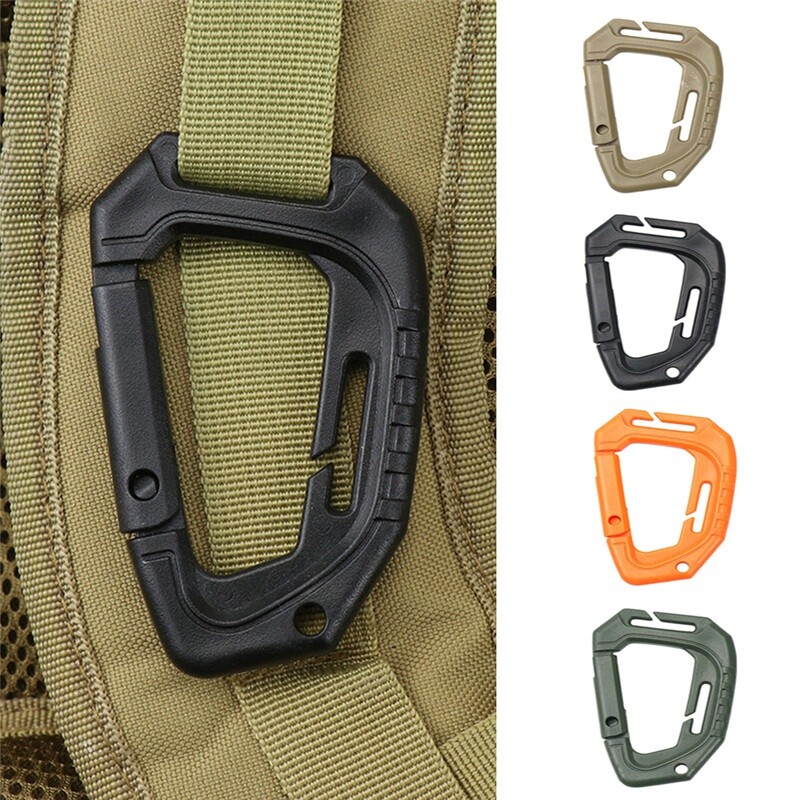 5-in-1 D-Type Carabiner Clip for Backpack & Molle Webbing – Climbing Gear