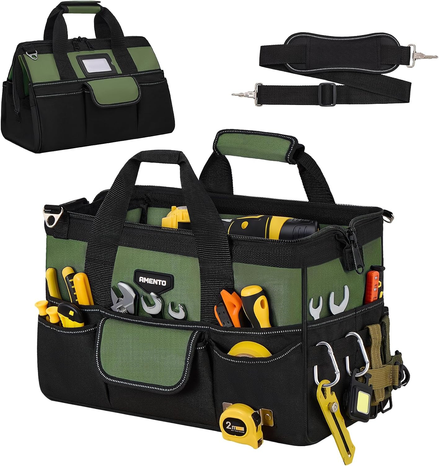 16-Inch Heavy Duty Tool Bag, 22 Pockets Empty Tool Box Organizer Storage, Soft T