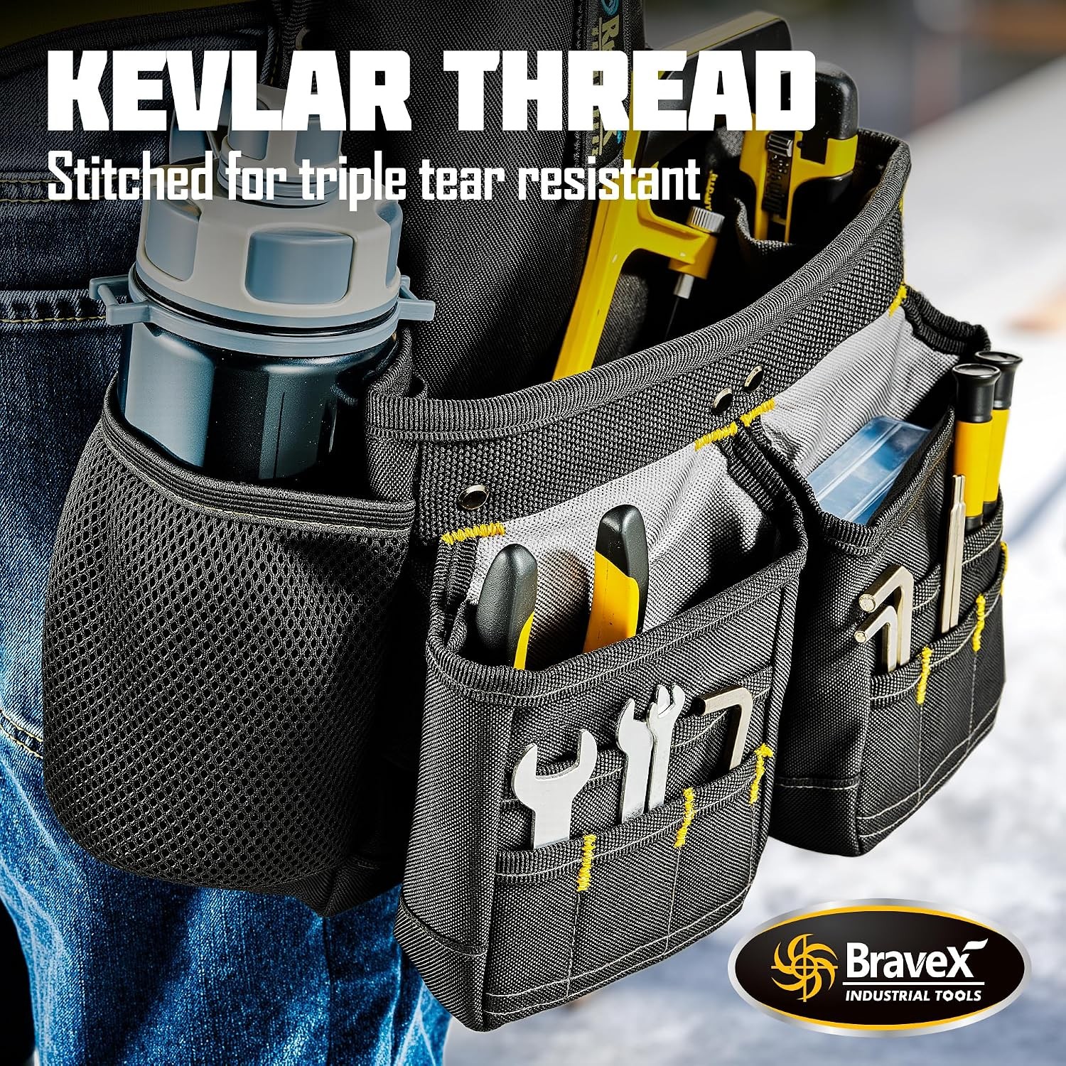 Bravex Tool Belt Suspenders, Tool Vest Pro Ultra 20 Bags H-Style Toolbelt 5