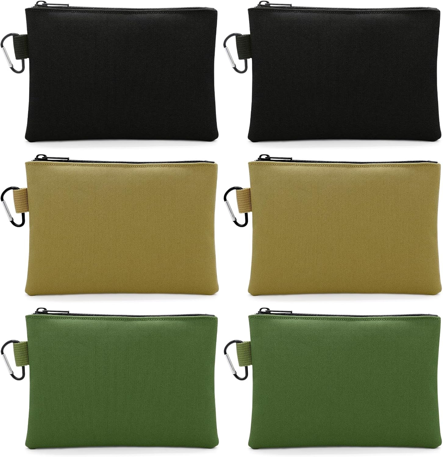 6 Pack Canvas Tool Pouches, 7.8″x5.5″ Zipper Bag, Premium Waterproof Utility Mul