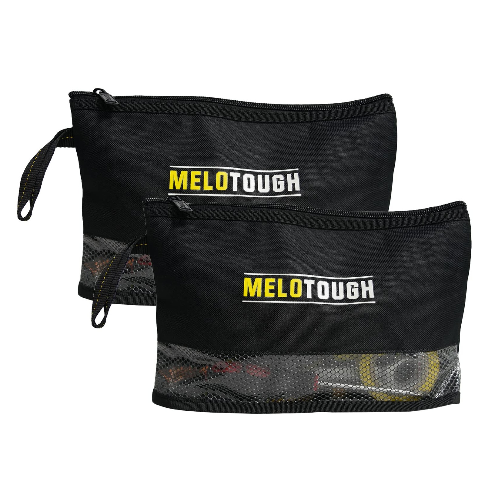 2 PCS Black Small Zipper Tool Pouch Bag Durable Storage Organizer Tote
