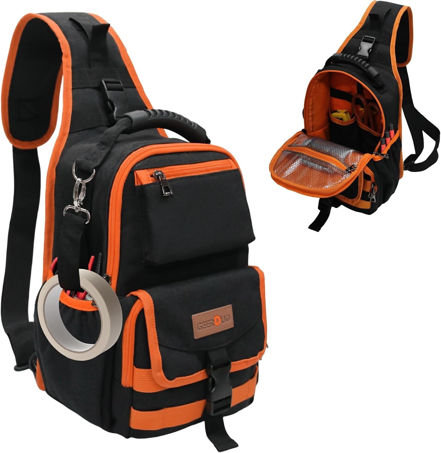 Heavy Duty Canvas Sling Tool Bag Electrician HVAC MOLLE Tool Organizer Pouch