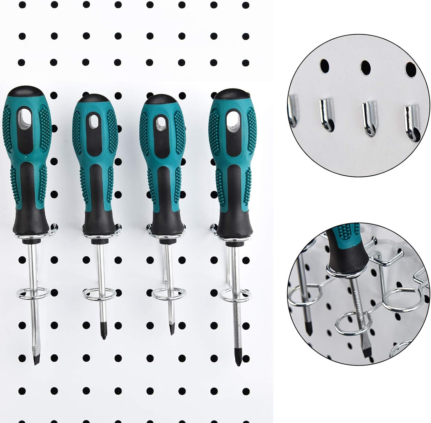 Double-Ring Tool Holders Pegboard Accessories Household Tools Organizer