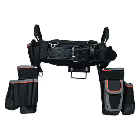 Klein Tools 55429 Black Ballistic Nylon Tool Belt, 26 Pockets, 55429
