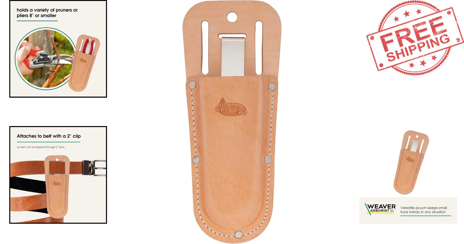 Stylish 8″ Arborist Pruner Pouch in Tan Leather – Perfect for Professionals