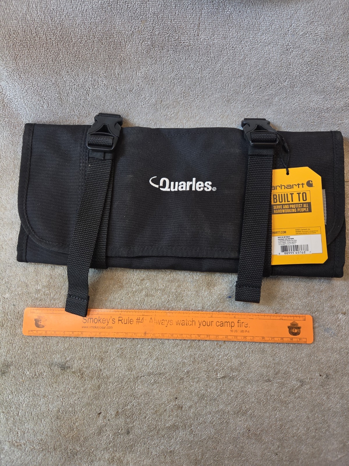 Carhartt QUARLES FREDERICKSBURG 18 Pocket Utility Organizer Rain Defender Black