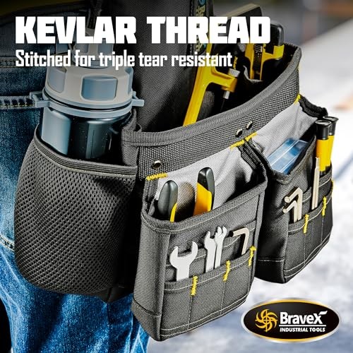 Bravex Tool Belt Suspenders 20 Bags Tool Vest Pro 5 Combo 1200D Nylon