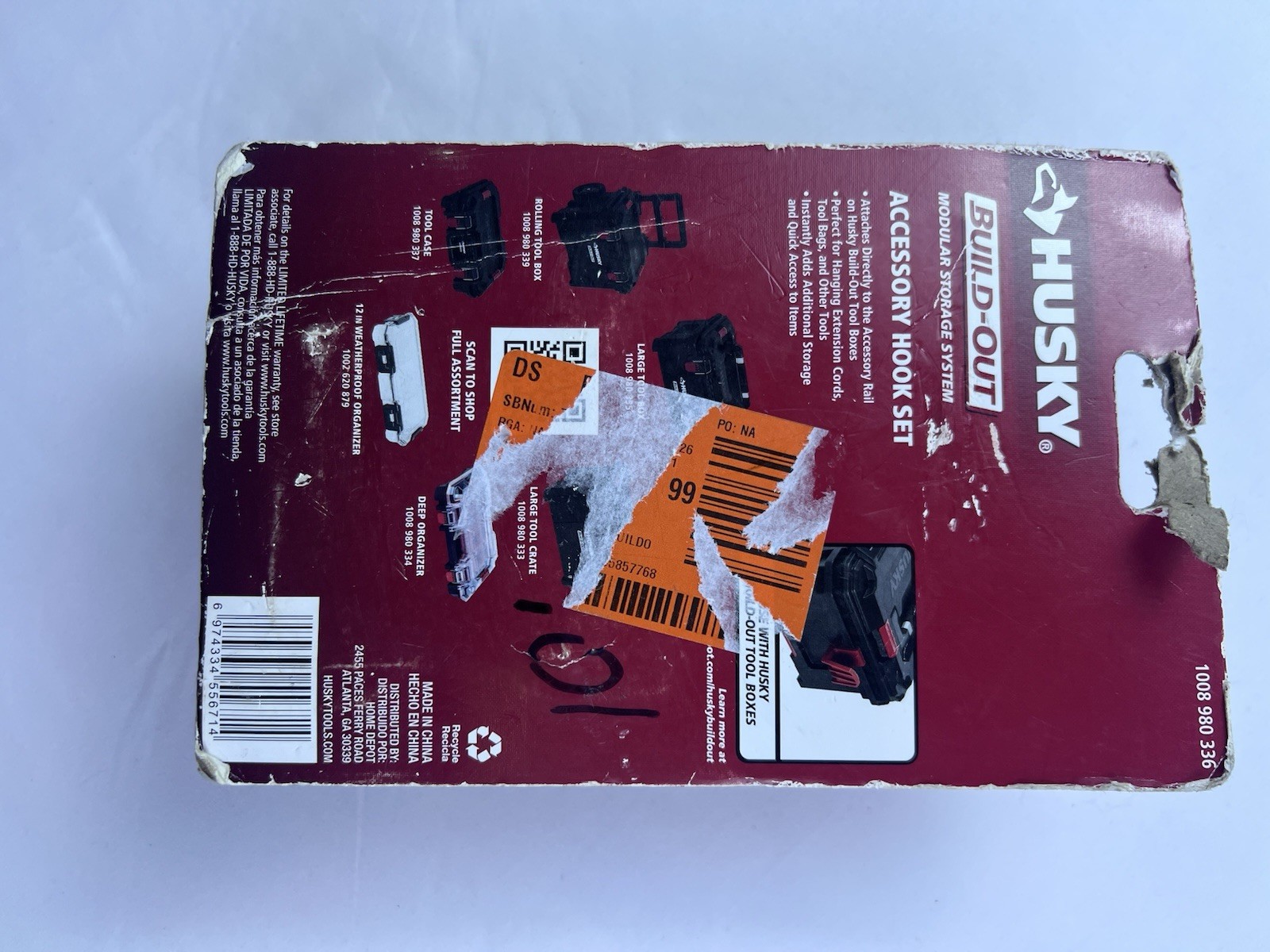 Husky Build-Out Modular Storage Accessory Hook Set 20lb Plastic Red 2-Pack