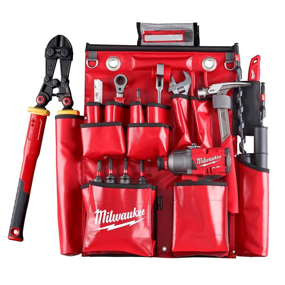 Tool Apron Milwaukee Linemans Compact Aerial Easy Hand-Tool Organization Durable
