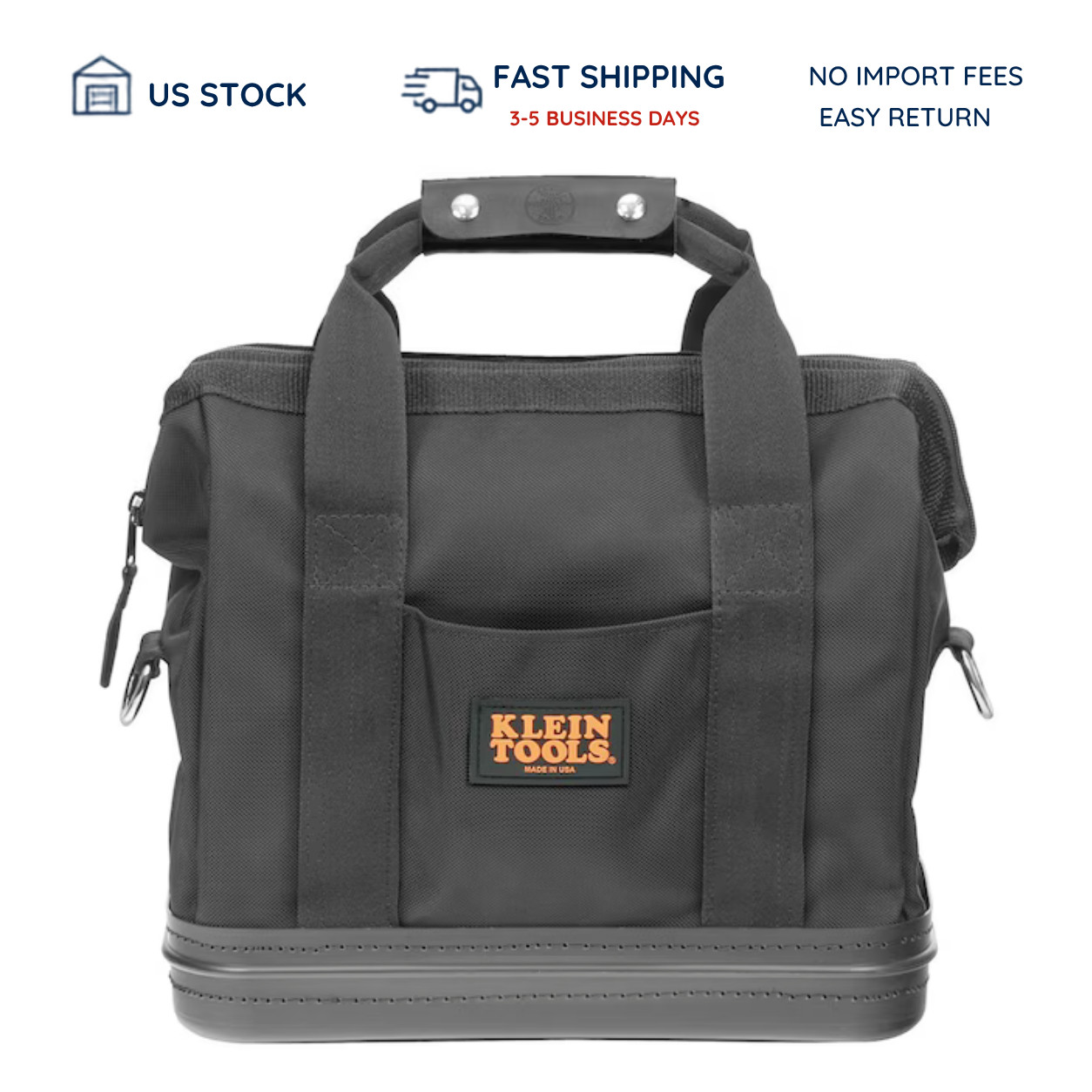 Klein Tools 5200-15 15 in Cordura Tool Bag 10 Pockets Molded Base Black