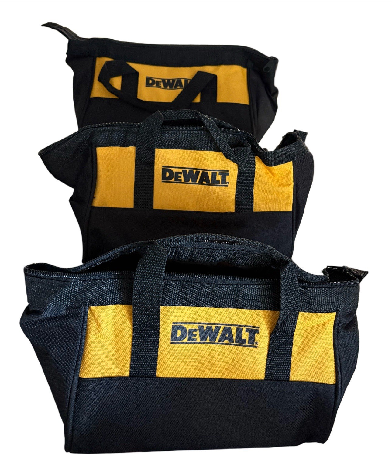 3 Bags Dewalt Soft Mini Tool Bag – 12 x 8.5 x 7 Inches Black and Yellow New