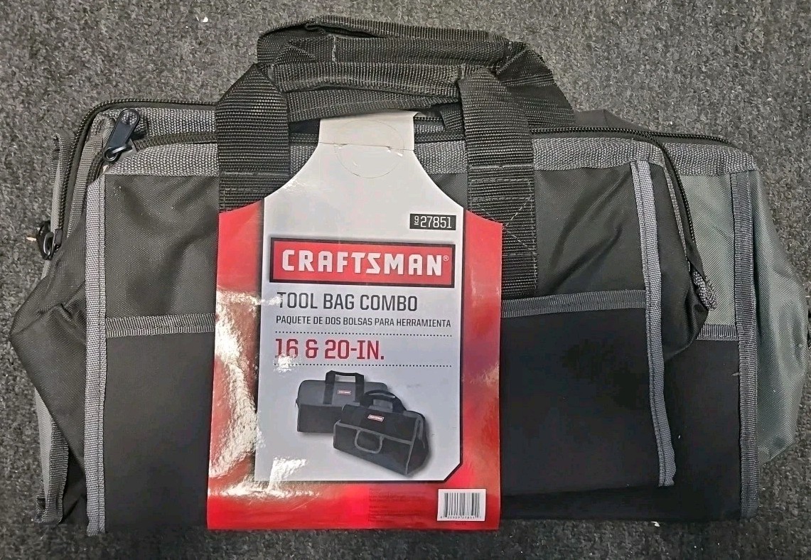 Craftsman 2 Pc Tool Bag Combo 16″ 20″ Heavy Duty Soft Sided Storage Bags New