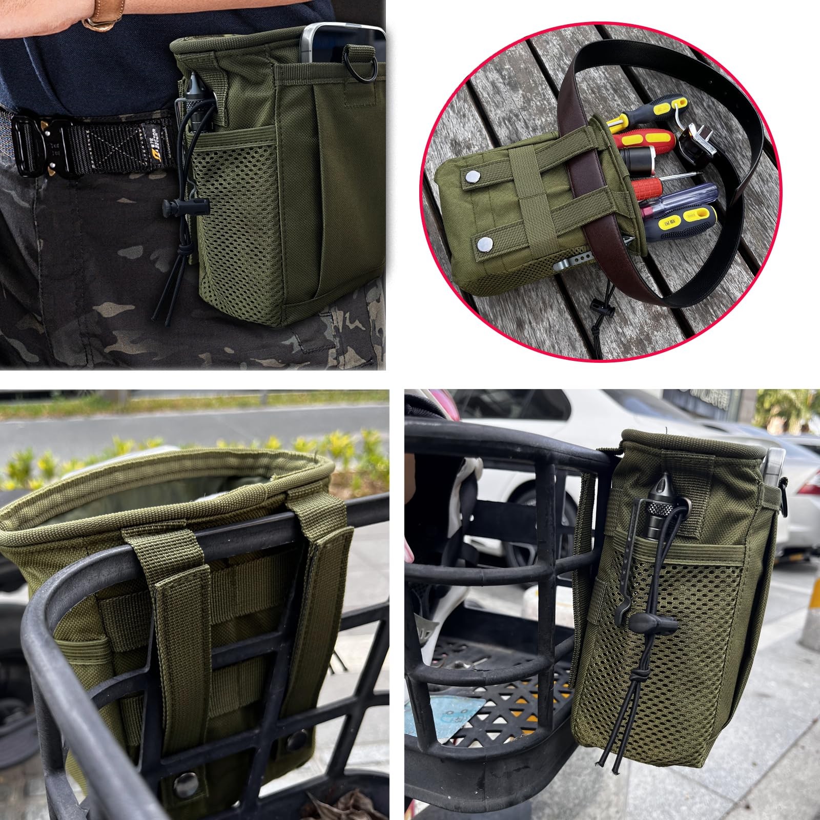Small Tool Pouch,Utility Bag, Toolbox, Screw Driver, Plier green