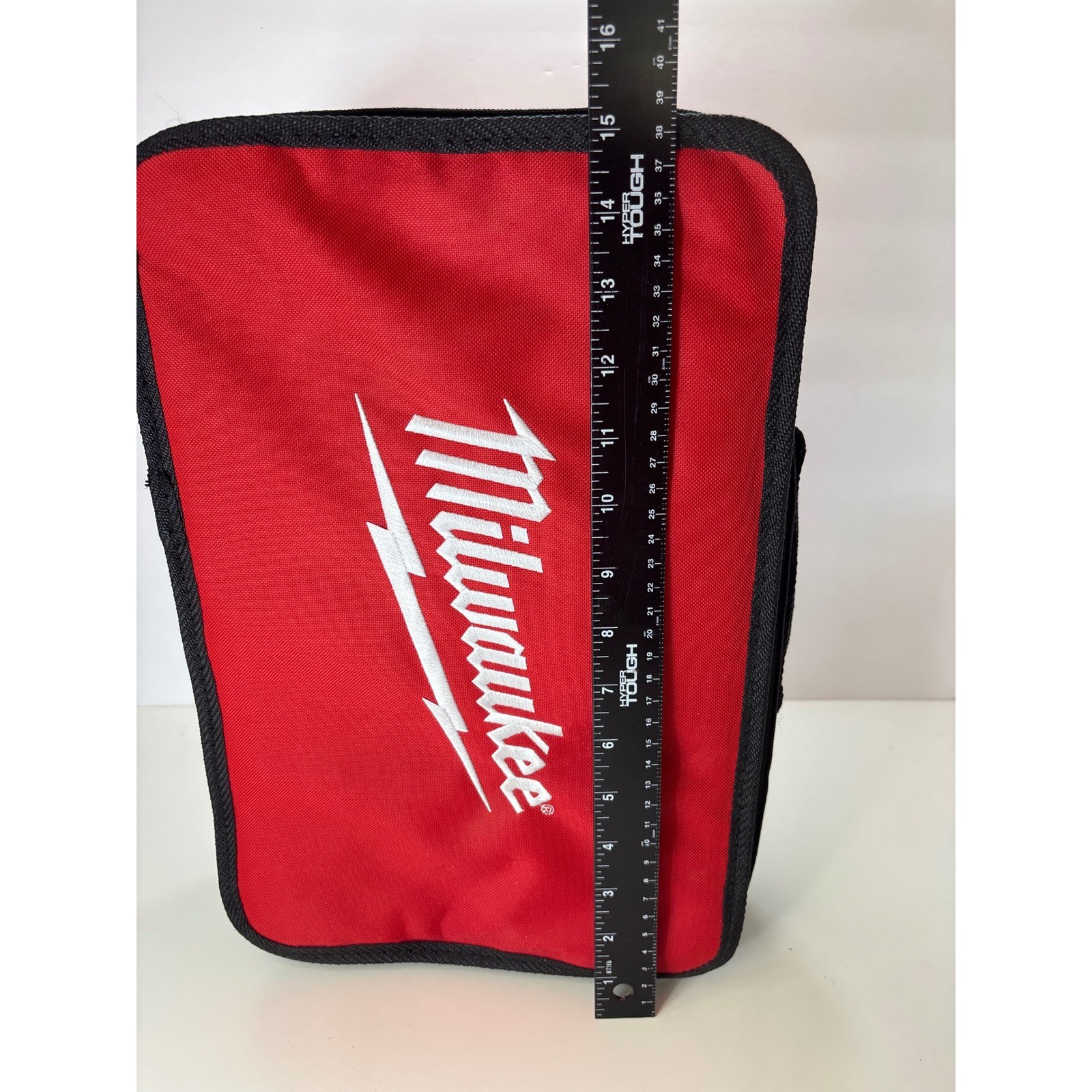Milwaukee Tool Bag Red Black Canvas Soft Case Zip Organizer Carrying Bag 15×10