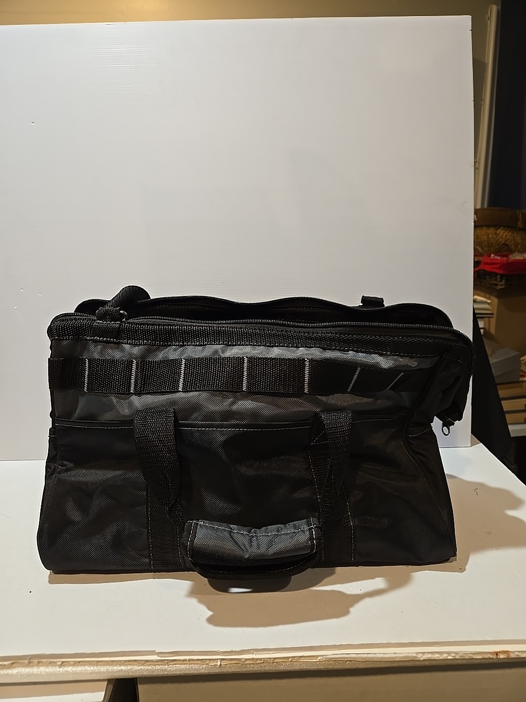 Swiss Military Multi Pocket Tool Satchel Large Black & Gray 16″ Heavy Duty NWT