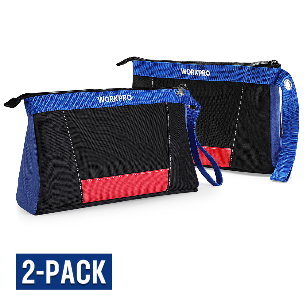 WORKPRO 12″ Tool Pouches with Zipper 2-Pack Utility Bag Pouch for Tool Organizer