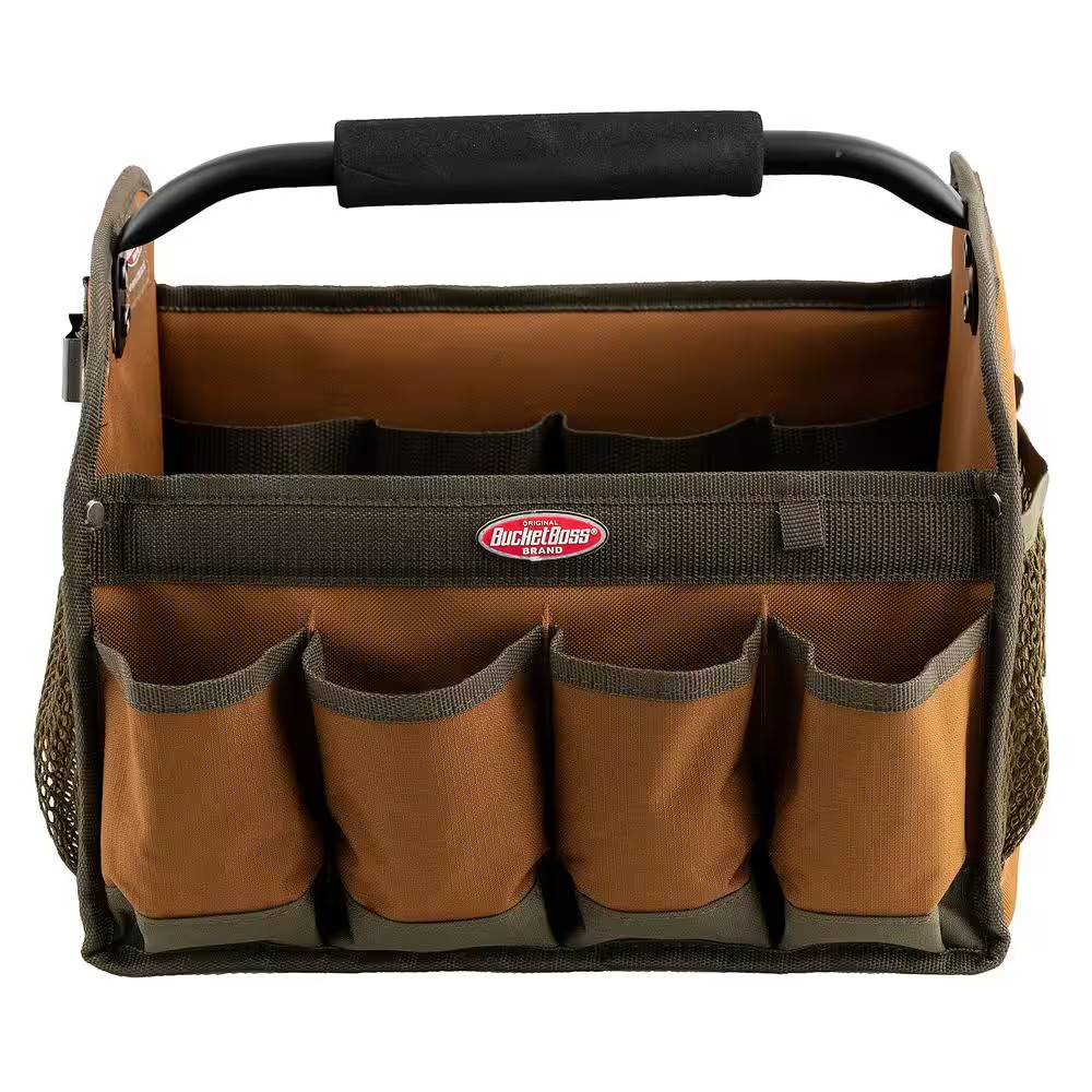 12 In. Open Top Tool Tote Bag All-Purpose with 8 Pockets and 12 interior Loops
