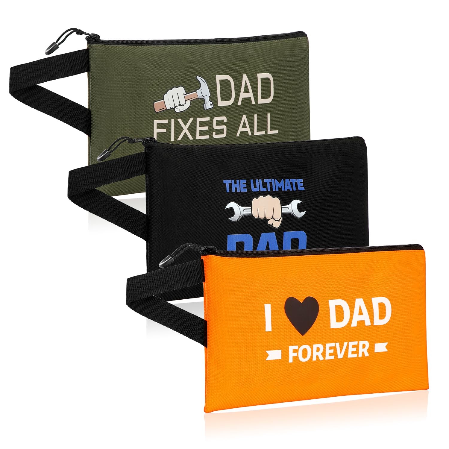 12.5 Inch Zipper Tool Pouches for Dad Husband Birthday Gifts Multi-Purpose