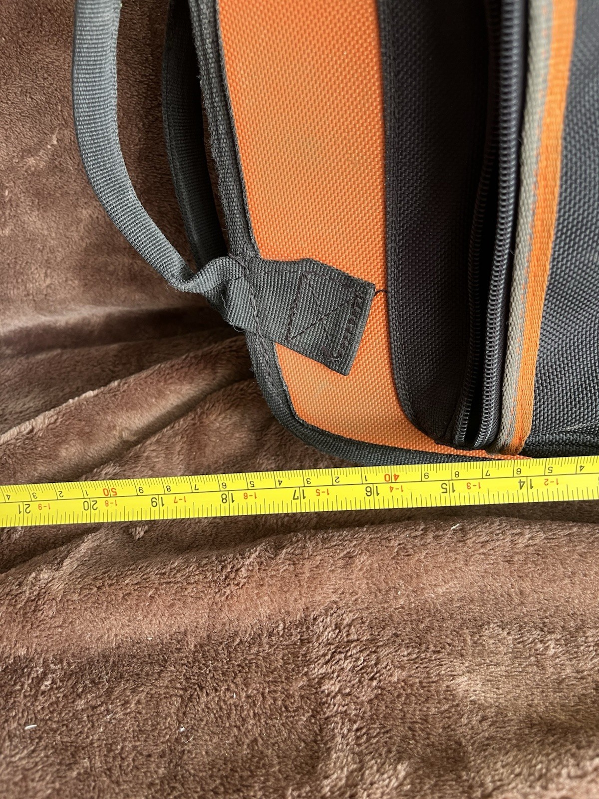 Large Orange Black Fabric Tool Pouch with Handle & Multiple Pockets, 16″ x 11″