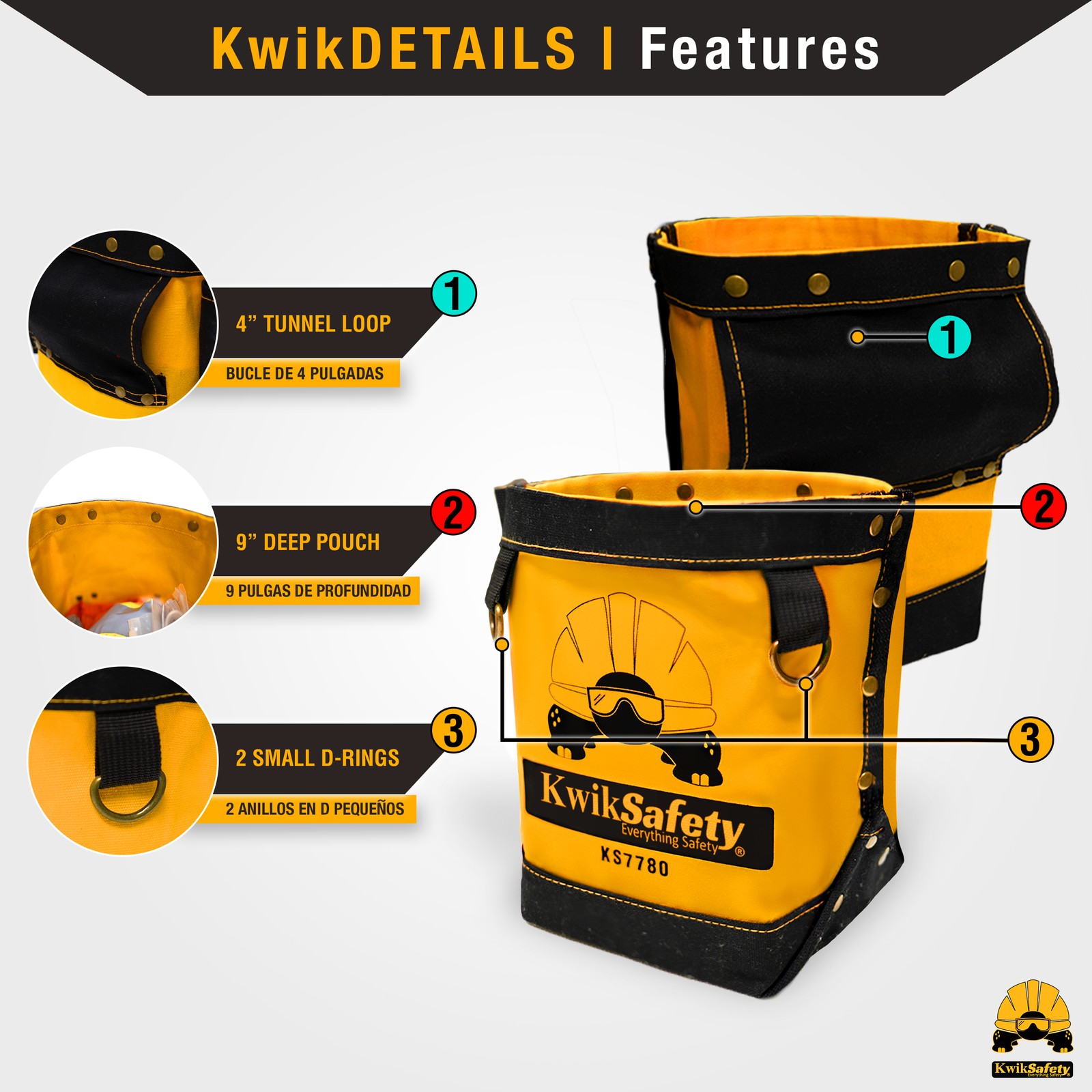 KwikSafety JoeyBAG Lightweight Tool Bag Pouch – DIY Work Tool Storage Holder