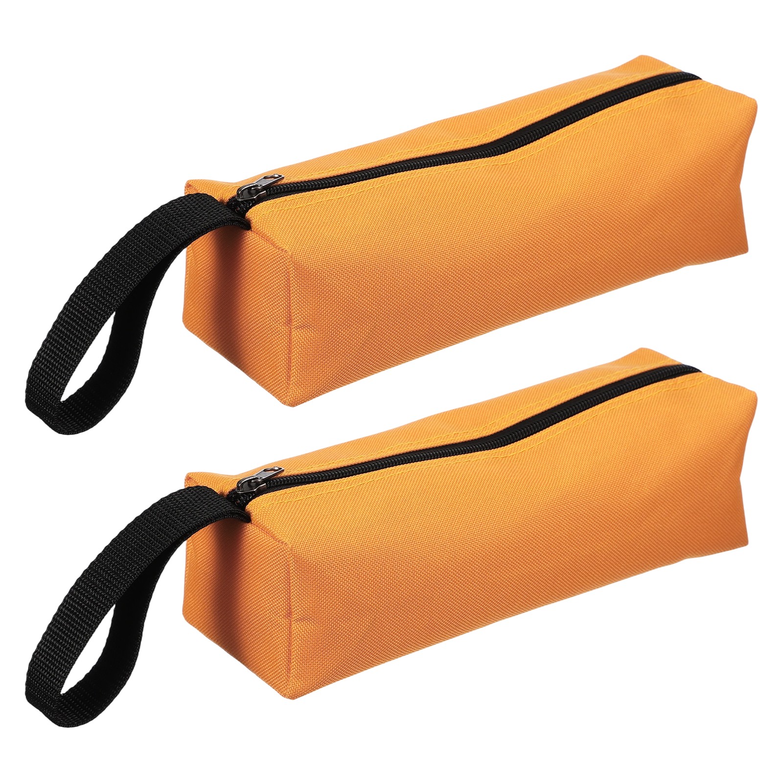 2Pcs 9.8×3.3×2.8″ Multi Purpose Zipper Canvas Tool Pouch Orange