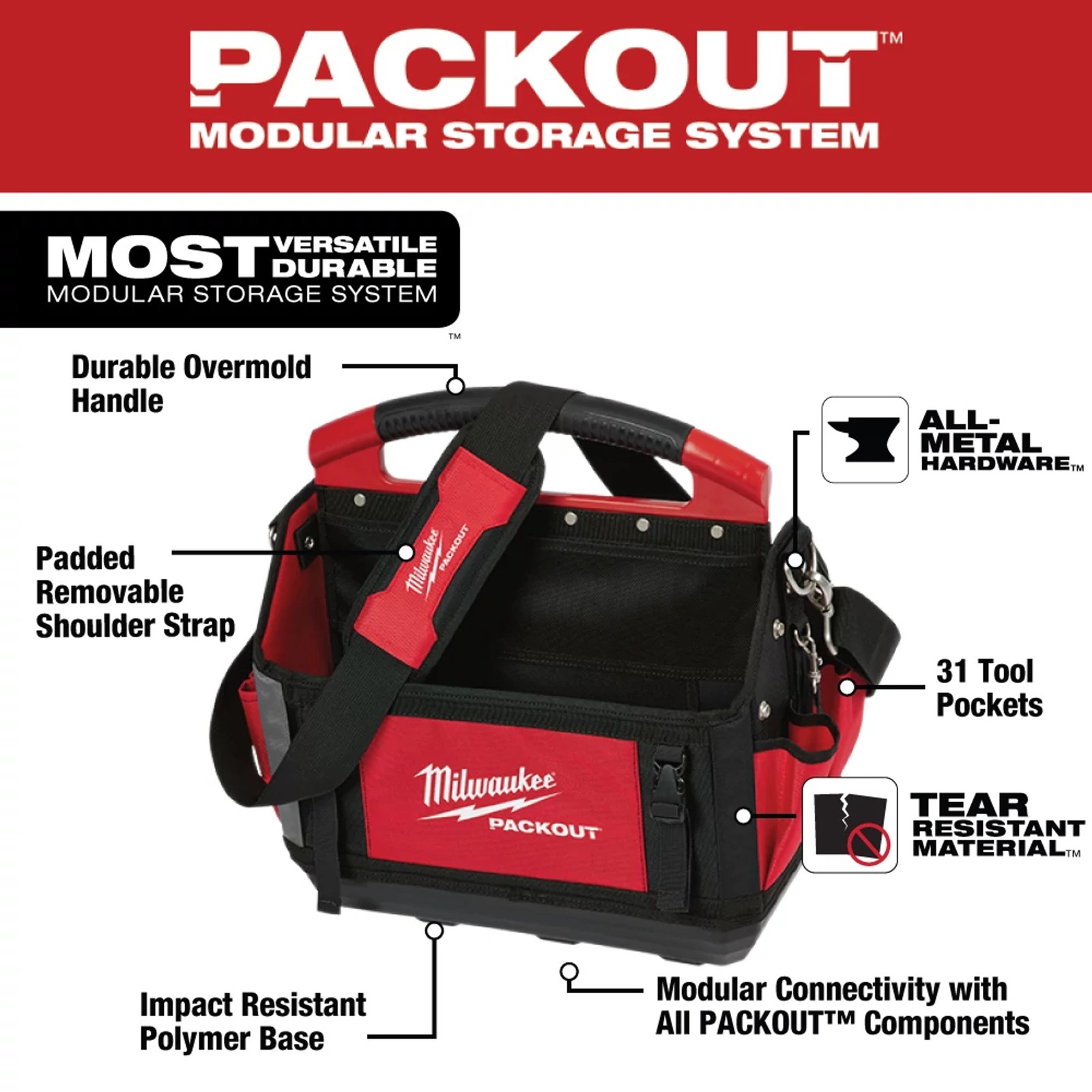Milwaukee Tool 48-22-8315 15″ PACKOUT Tote
