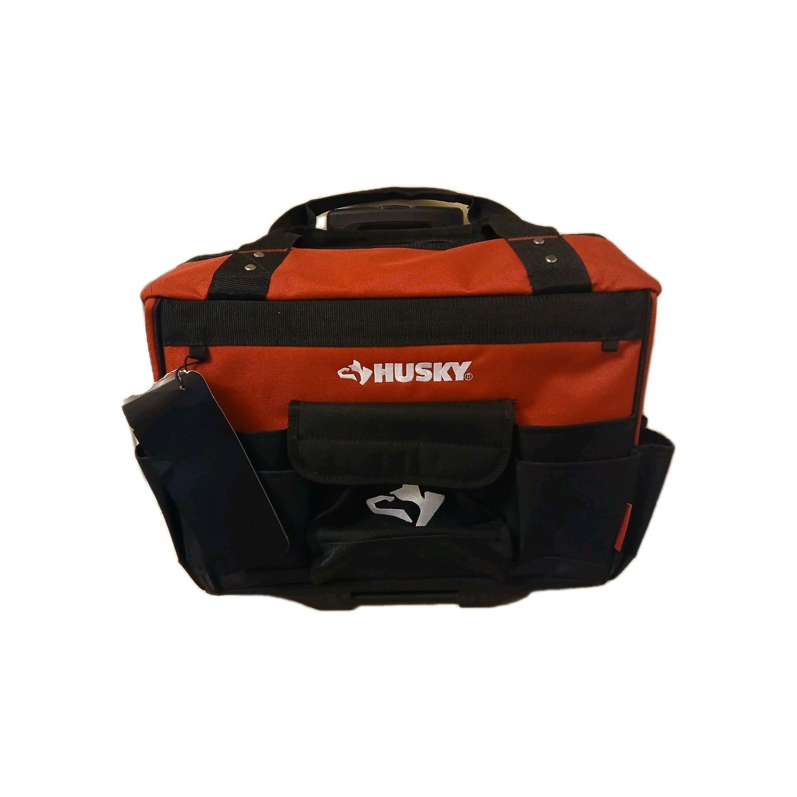 Husky 18in Rolling Tool Bag 18 Pocket Heavy-Duty Telescoping Handle Wheels Red