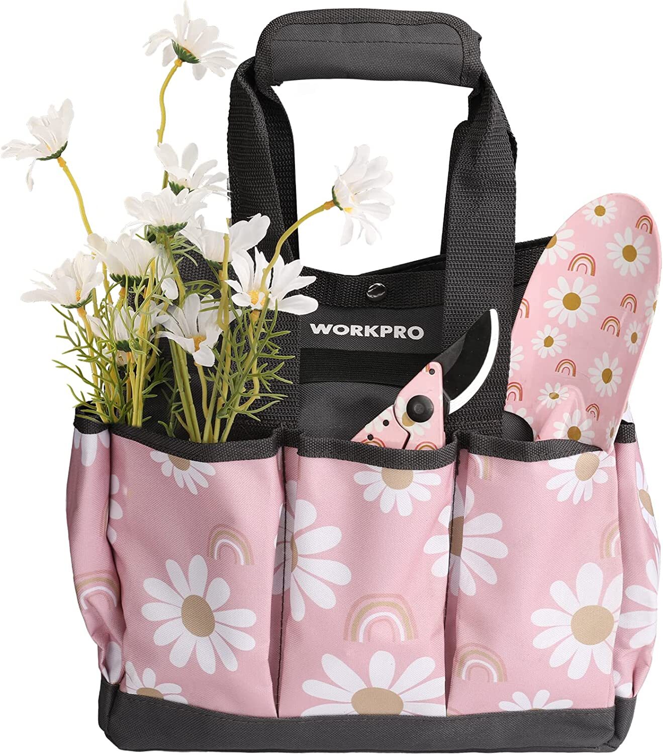 WORKPRO Garden Tool Bag 9 Pockets Heavy Duty Oxford Tool Bag(Tools NOT Included)