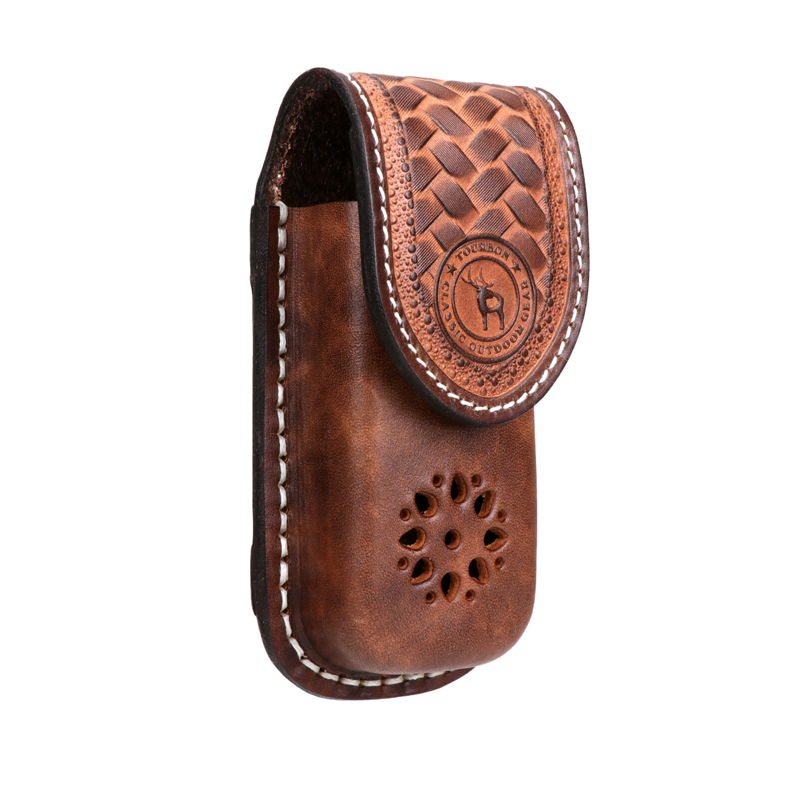 TOURBON Leather Pocket Knife Sheath Folding Knives Case Belt Pouch-Clearance