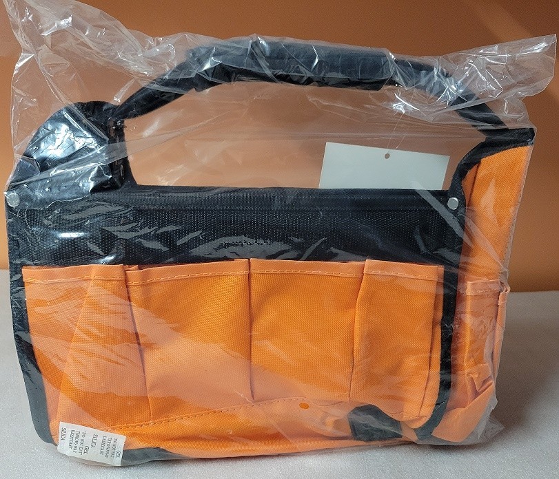 Tortelli 12.5 inch Collapsible Tool Tote Bag – Orange & Black – NEW