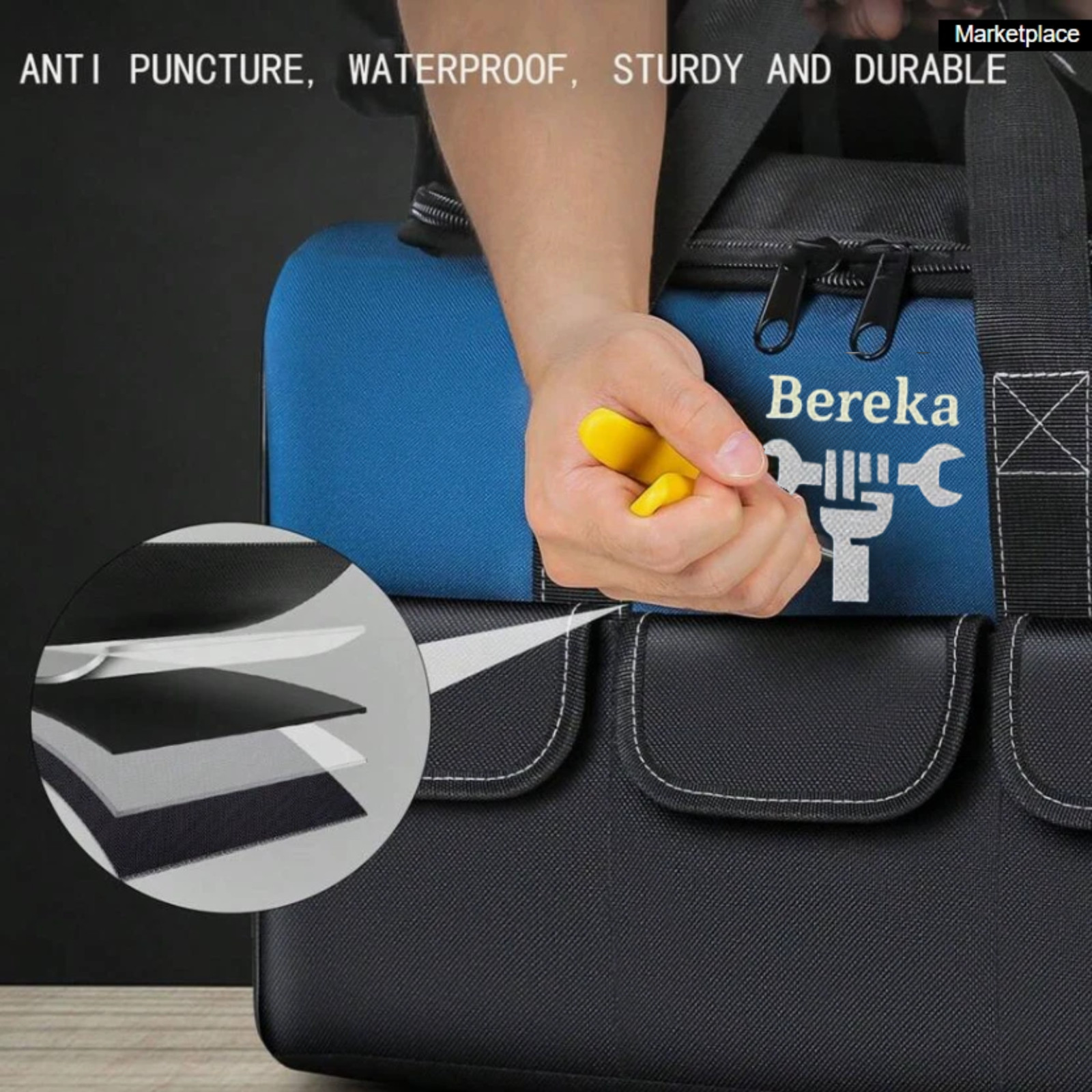 Tool Bag Heavy Duty Multifunctional Large Capacity Portable Storage Bag Outdoor
