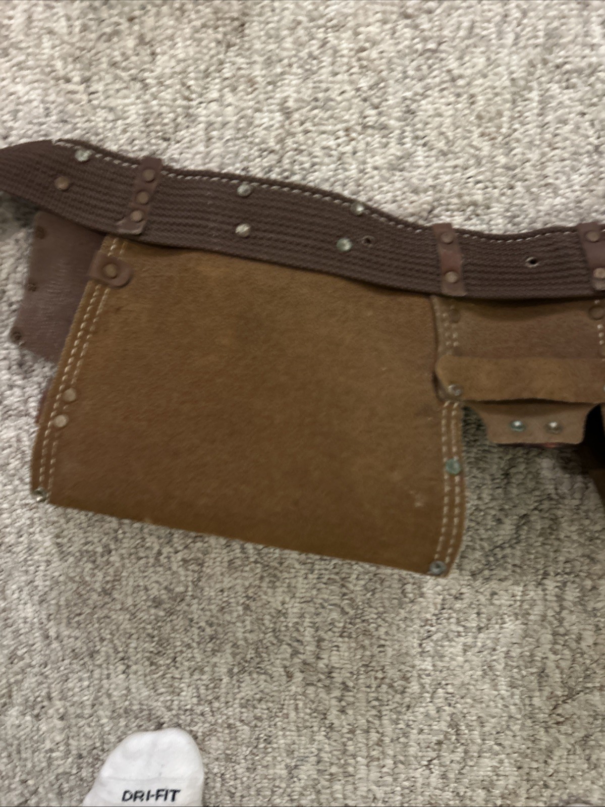 Sears Brown Leather Carpenter Tool Utility Belt Pouch Adjustable Stock 9-4515(C4