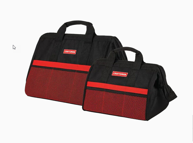 Craftsman Ballistic Nylon Tool Bag Set Black/Red 2 pc. 13″ and 18″ Combination