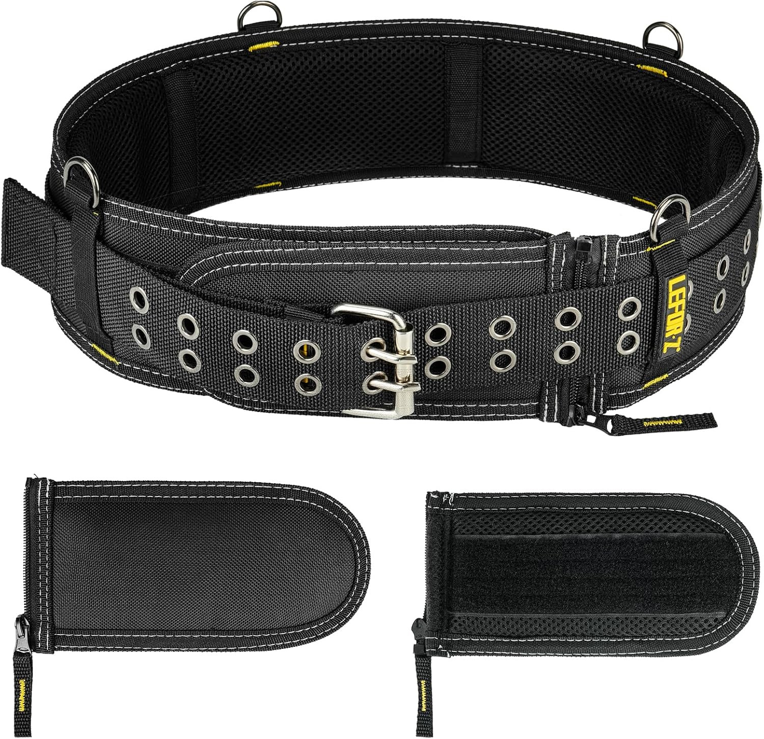 4-Inch Padded Tool Belt,Heavy Duty Tool Belts for Men with 4 Suspenders Ring,Wor