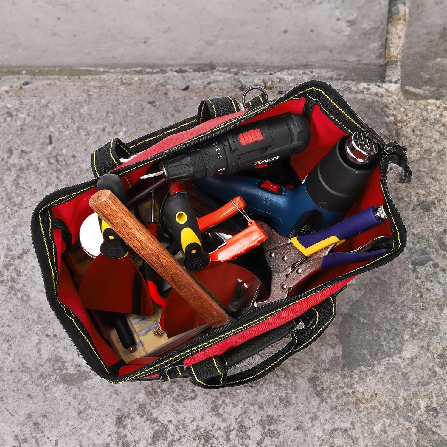 Empty Tool Bag Tote Heavy Duty Storage Multi-Purpose Handbag Adjustable Strap