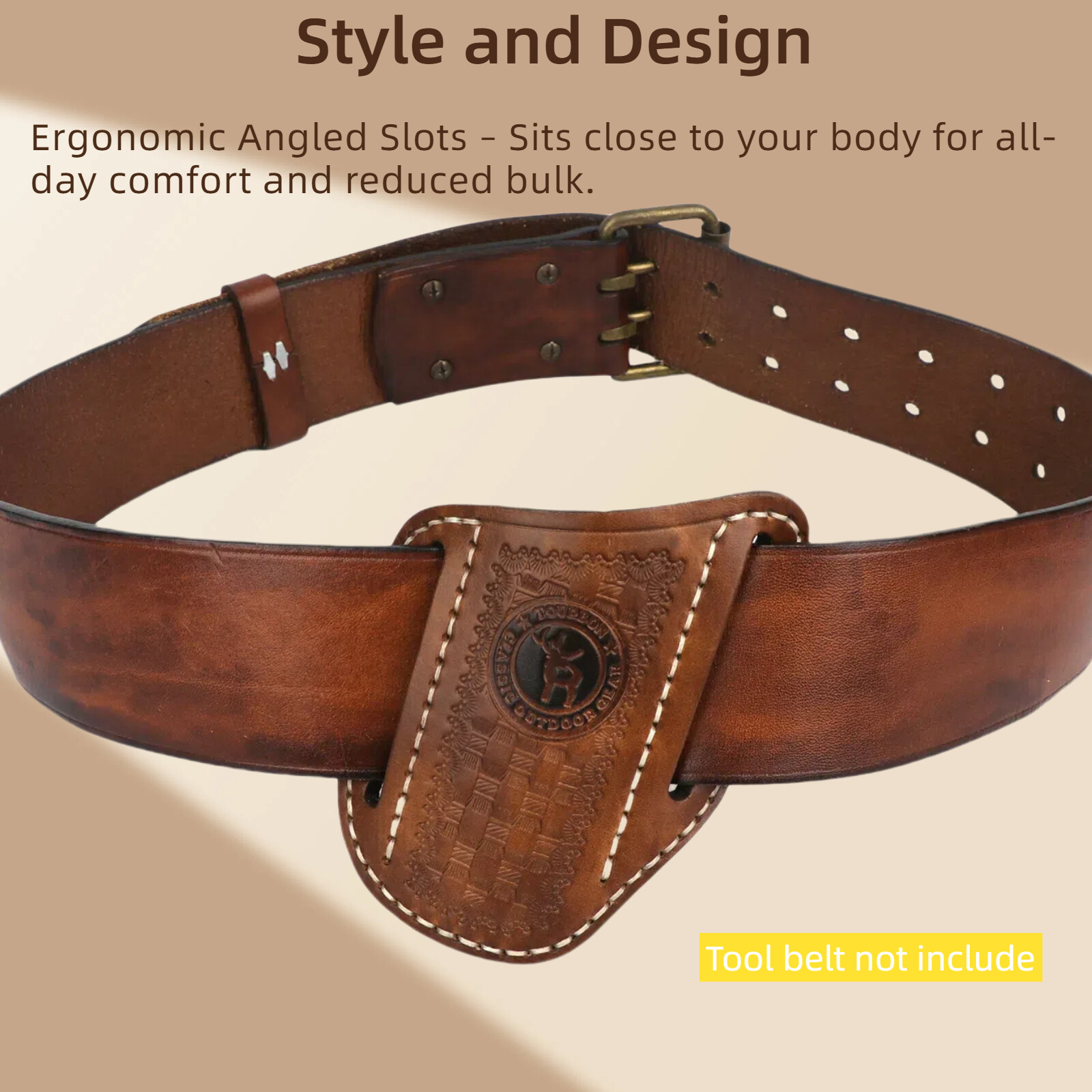 TOURBON Leather Knife Sheath Belt Carry Pouch EDC Folding Plier Case Tool Pocket