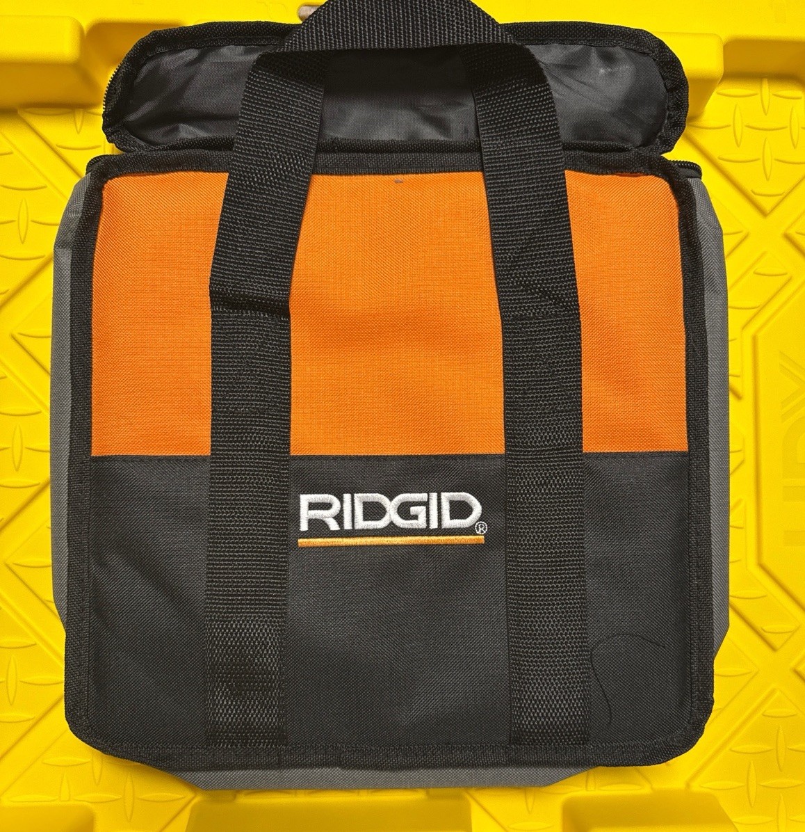 RIDGID Carrying Tool Bag 903211049 Orange Black Canvas Zippered Storage Case