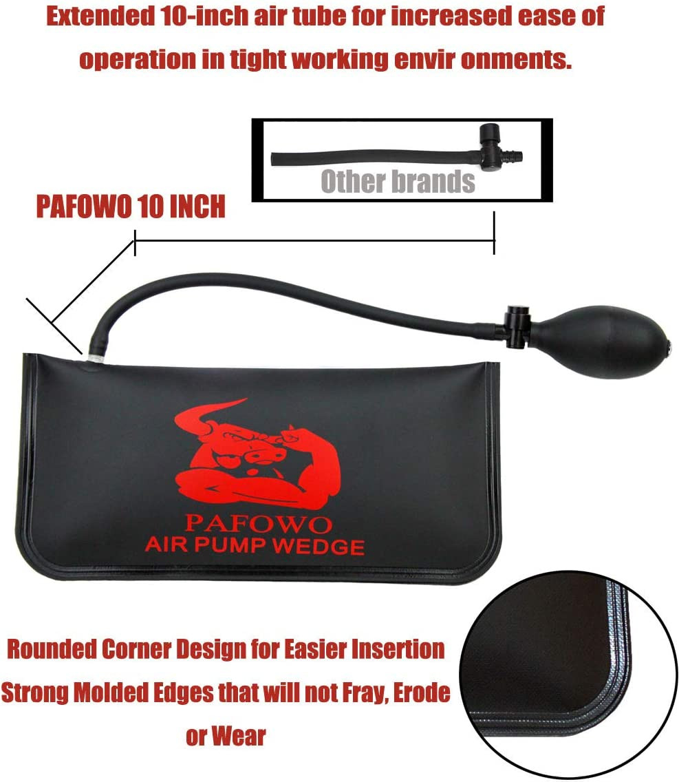 Improved 3 Piece Commercial Grade Air Wedge Bag Pump Professional Leveling Kit &