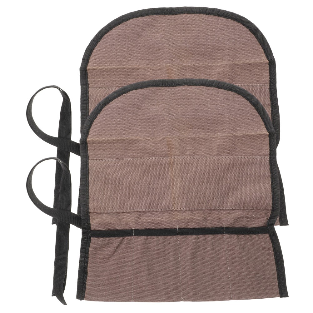 2Pcs Wear-Resistant Canvas Tool Roll Bag Organizer for Screwdrivers and Wrenches