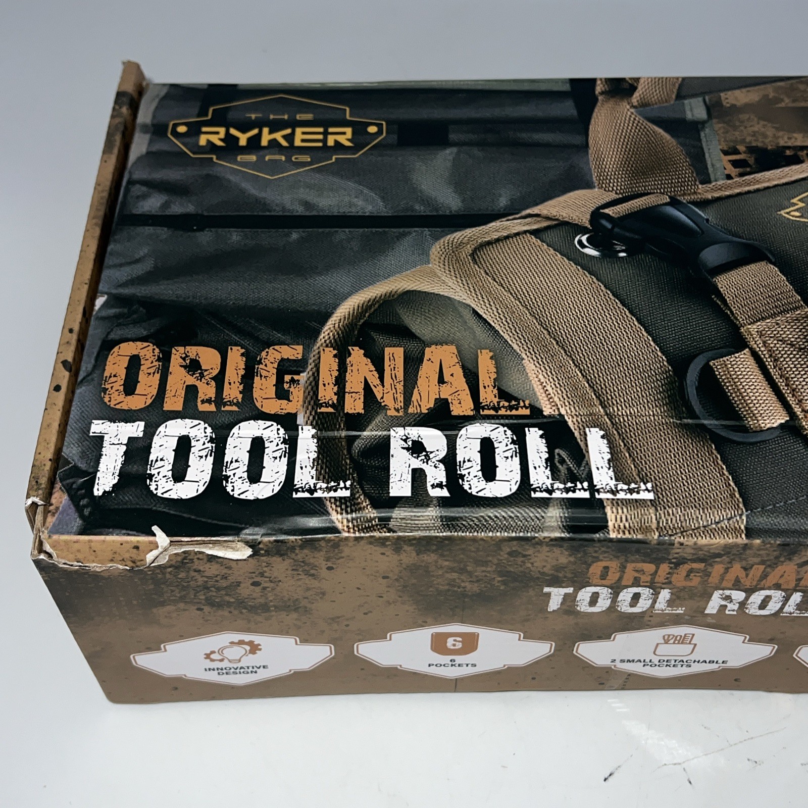 Ryker Original Tool Roll New in Open Box Khaki 6 Pockets Detachable Heavy Duty
