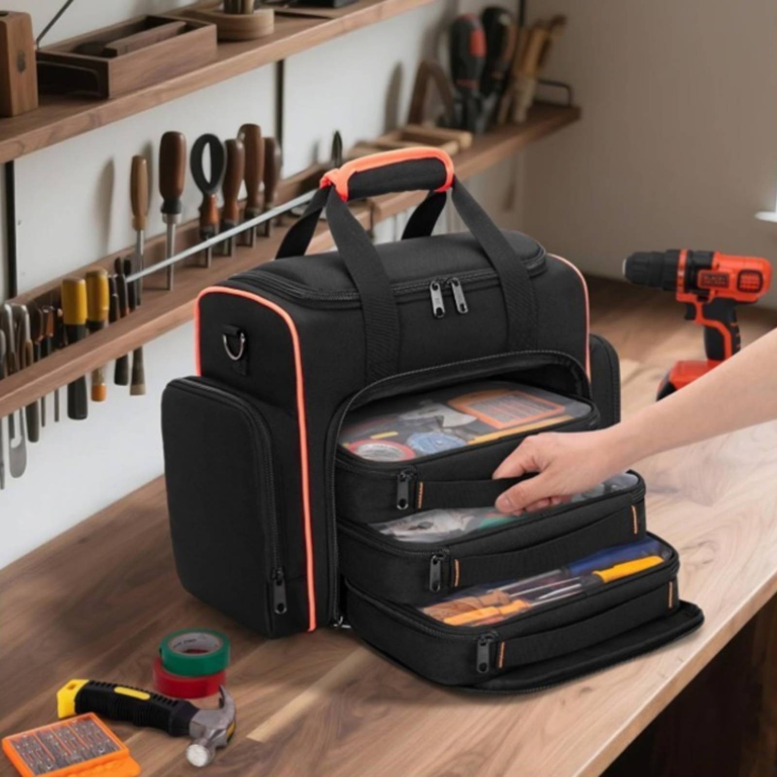 Electrician Tool Bag Padded Handle for Worksite