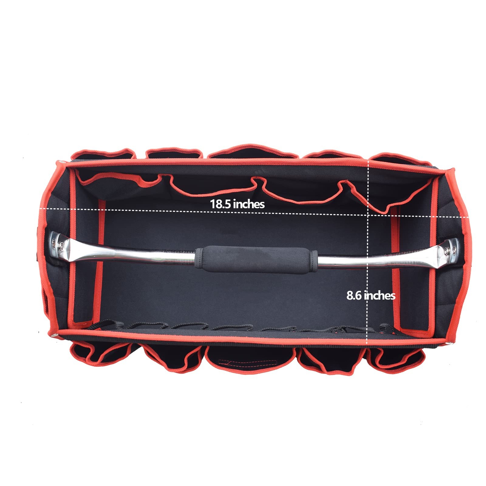 19 Inches Heavy Duty Tool Bag 25 Pockets,1680D Fabric Tool Bags with Strong M…
