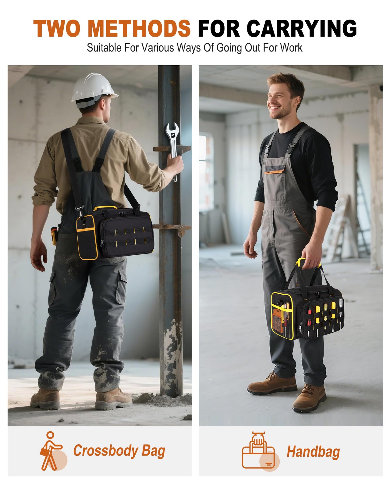 Marscamd 12-inch Tool Bag with 12 inches x 7 x 7 inches, Black