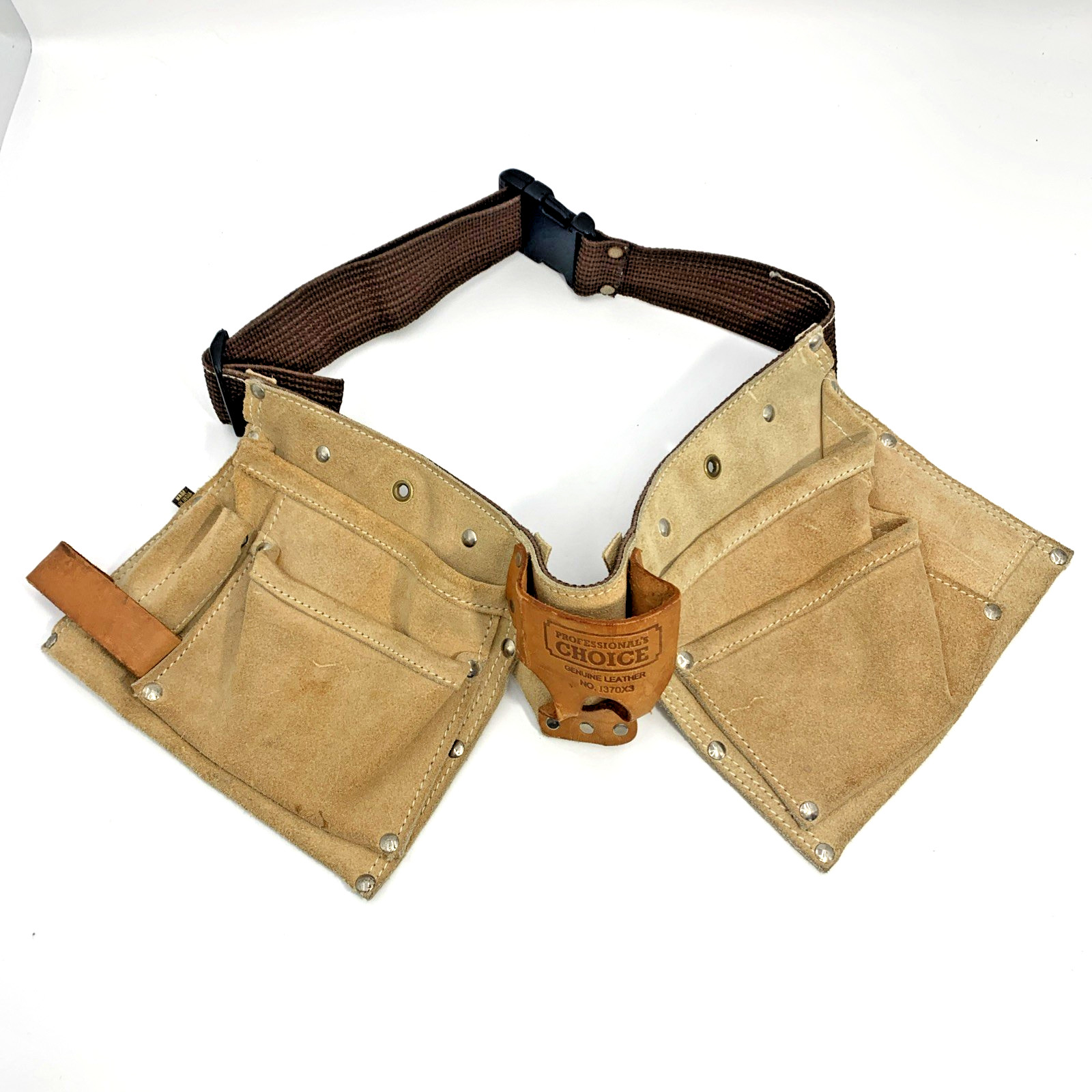 Professional Choice 1370X3 Genuine Leather Carpenter Tool Belt NOS New Old Stock